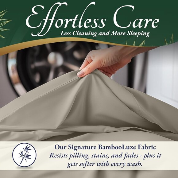 2- NIB Bamboo Sheets Queen Size 6 pcs-Ultra Soft & Luxuriously Cooling, 17" Deep - Picture 5 of 8